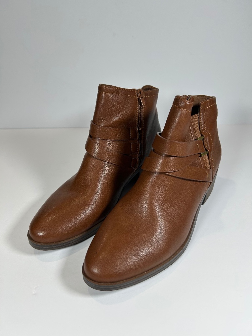 Baretraps Magena Ankle Booties Brush Brown Strappy Zip Boots 10 Equestrian Boho